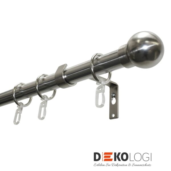 Gardinenstangen-Set Kugel Ø 19 mm – Edelstahl-Optik