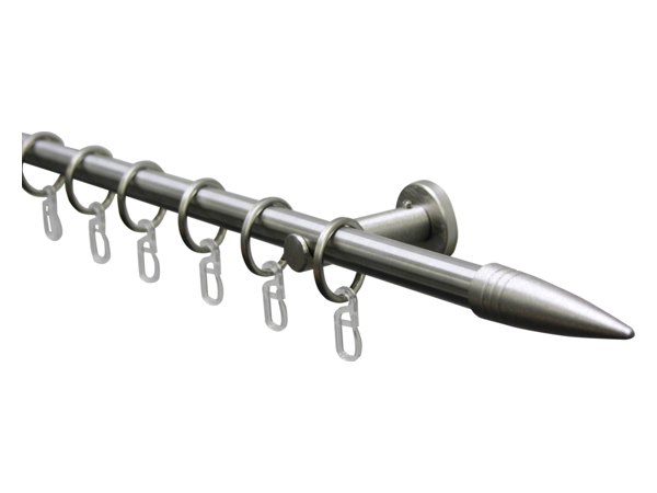 Gardinenstangen-Set Omega in Edelstahl-Optik