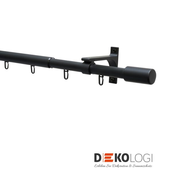 Gardinenstangen-Set Thasos Ø 19/22 mm – Schwarz-Matt