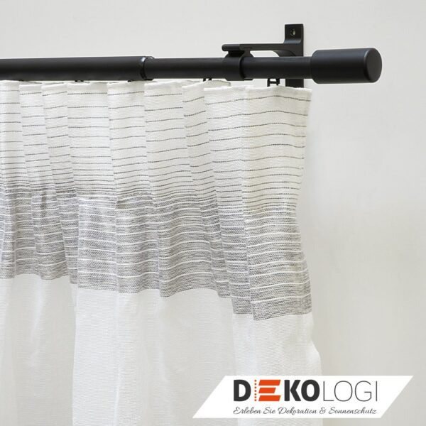Gardinenstangen-Set Thasos Ø 19/22 mm – Schwarz-Matt
