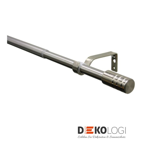 Gardinenstangen-Set Zylinder Ø 16/19 mm – Edelstahl-Optik