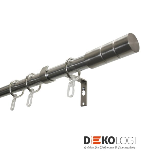 Gardinenstangen-Set Zylinder Ø 19 mm – Edelstahl-Optik