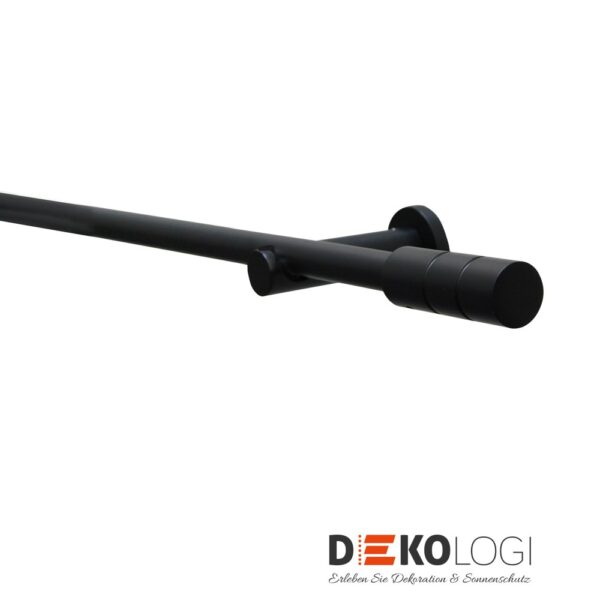Gardinenstangen-Set Zylinder Ø 19 mm – Schwarz-Matt