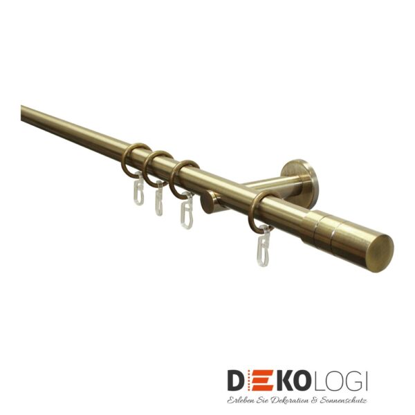 Gardinenstangen-Set Zylinder Ø 20 mm – Messing-Antik