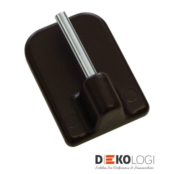 Klebehaken für Vitragestange flachoval 11 mm – Braun