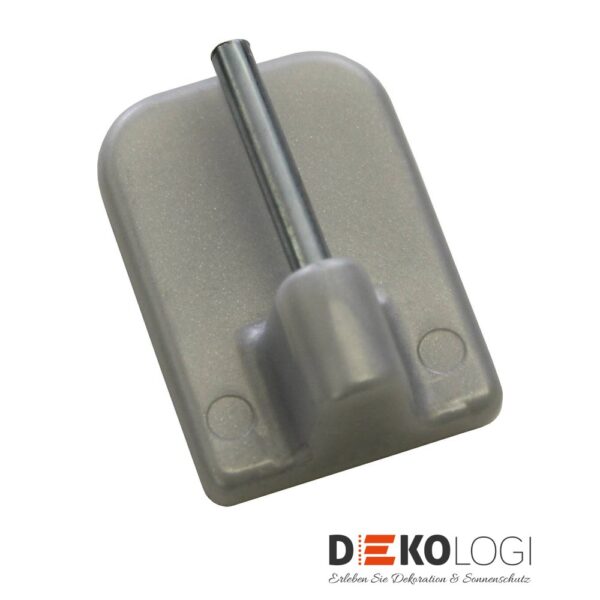 Klebehaken für Vitragestange flachoval 11 mm – Silber-Matt