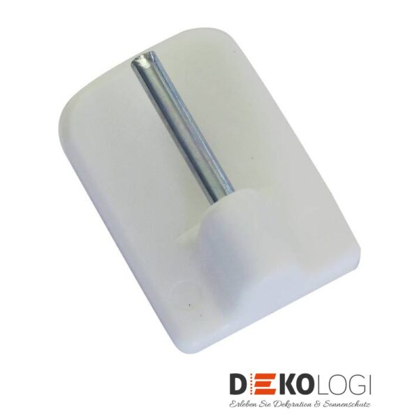 Klebehaken für Vitragestange flachoval 11 mm – Weiß