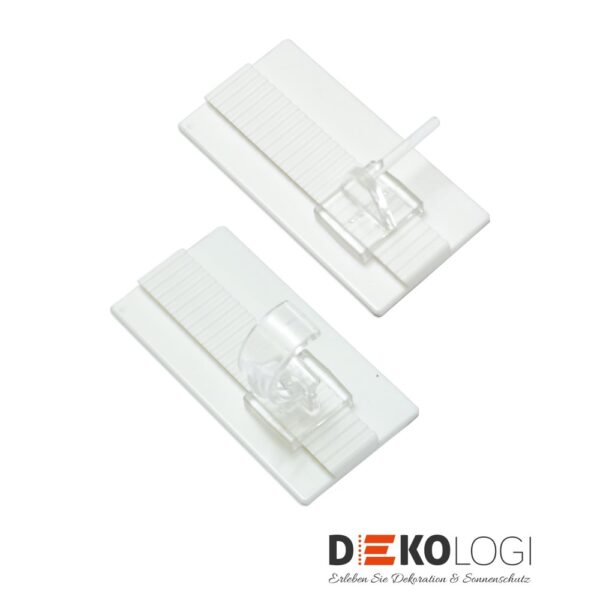 Klebehaken für Vitragestange universal – Weiß