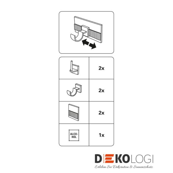 Klebehaken für Vitragestange universal – Weiß