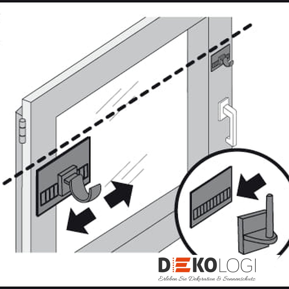 Klebehaken für Vitragestange universal – Weiß