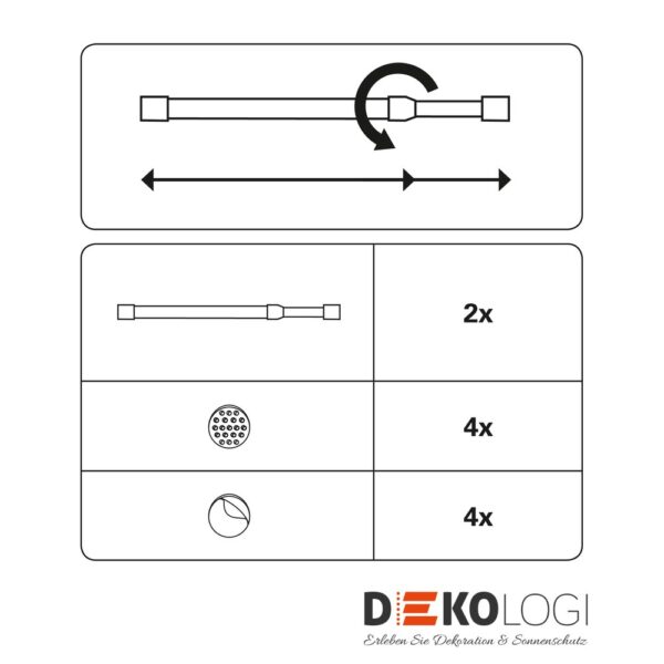 Klemmstange Ø 6/8 mm – Weiß