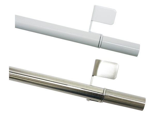 Klemmstange Press&Go Zylinder Ø 8/10 mm in Weiß und Edelstahl-Optik