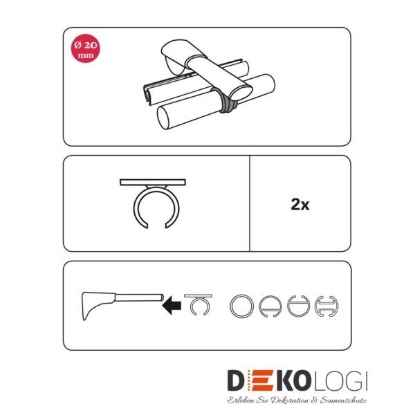 Ring-Adapter für Universal Wandträger Chicago – Schwarz-Matt