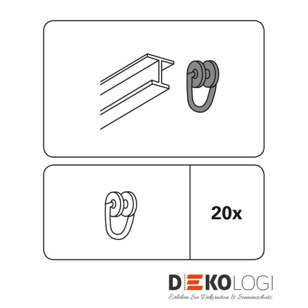 Rollringe für T-Schiene – Silber