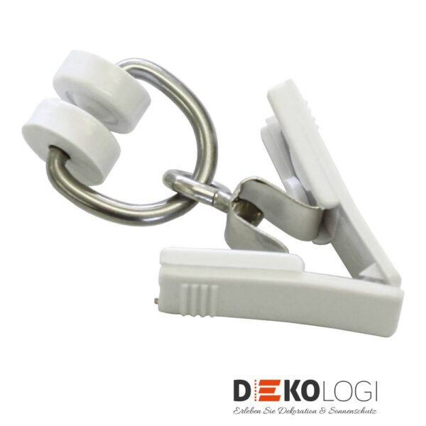 Rollringe mit Klammer für T-Schiene – Weiß