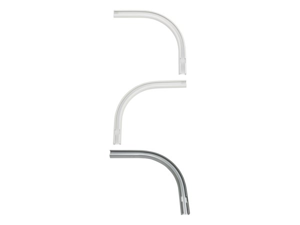 Rundbogen für Alu-Vorhangschiene 13 mm in Weiß und Aluminium