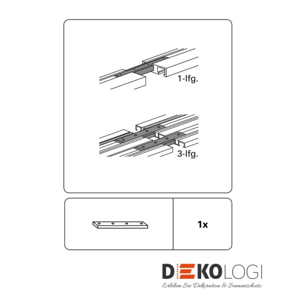 Schienenverbinder für Alu-Vorhangschiene 7 mm – Weiß 1-Lauf & 3-Lauf