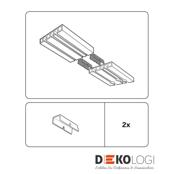 Schienenverbinder für Vorhangschiene P2Ü/GE/GK – Weiß
