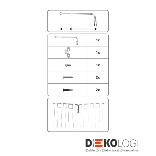 Schwenkstange Ø 12 mm – Edelstahl-Optik