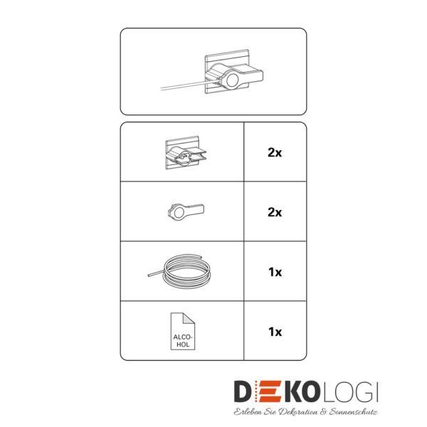 Seilspannvitrage zum Kleben Ø 2,2 mm – Weiß