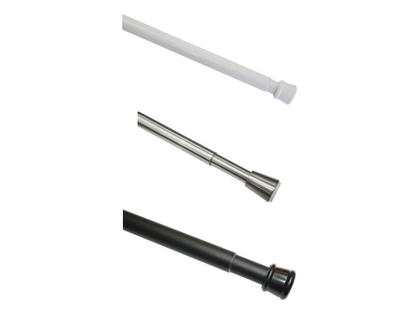 Spannstange Ø 23/26 mm in Weiß, Edelstahl-Optik und Schwarz-Matt