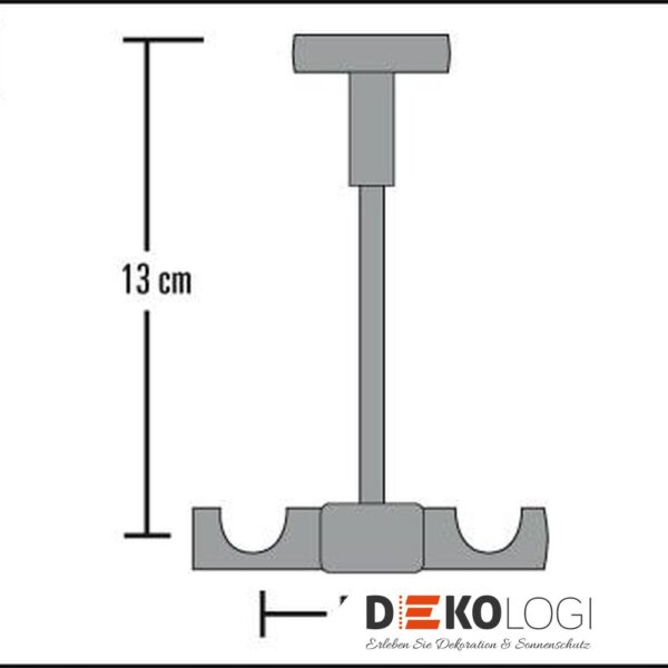 Universal Deckenträger Memphis für Ø 16 mm – Edelstahl-Optik