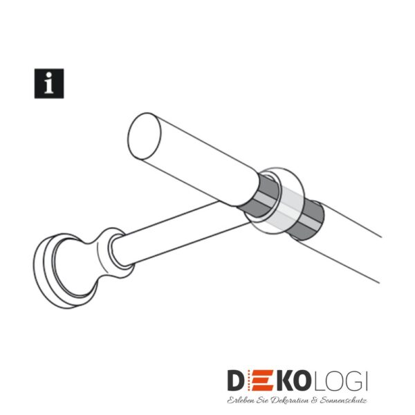 Verbinder für Gardinenstange Ø 28 mm – Weiß
