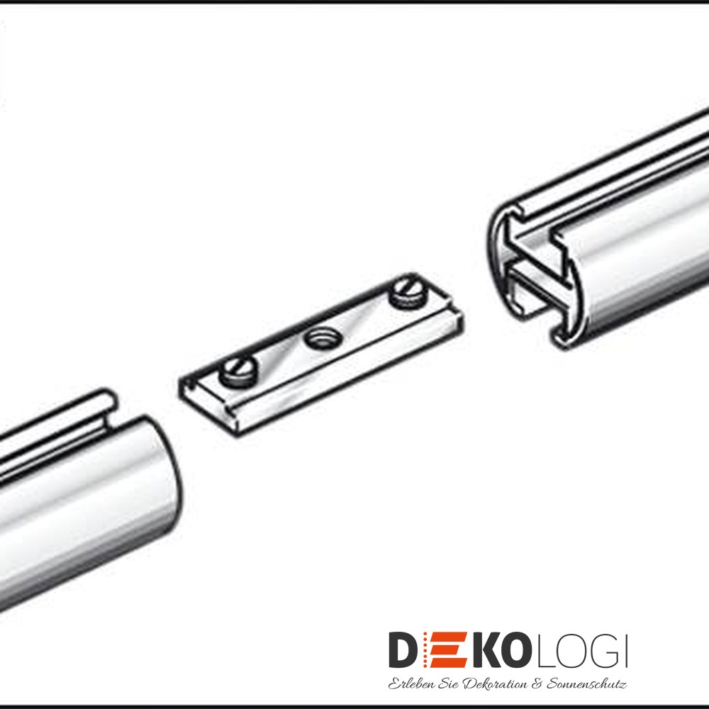 Verbinder für Gardinenstangen mit Innenlauf – Silber Innenlauf II Ø 16 mm