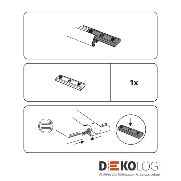 Verbinder für Gardinenstangen mit Innenlauf – Silber Innenlauf II Ø 20 mm