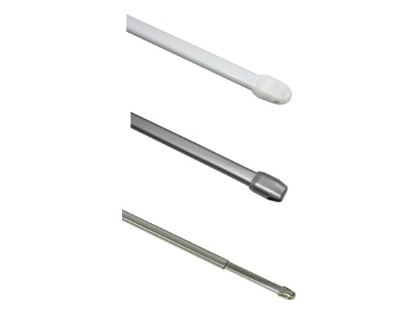 Vitragestange flachoval 11 mm in Weiß, Silber-Matt, Chrom, Messing und Braun