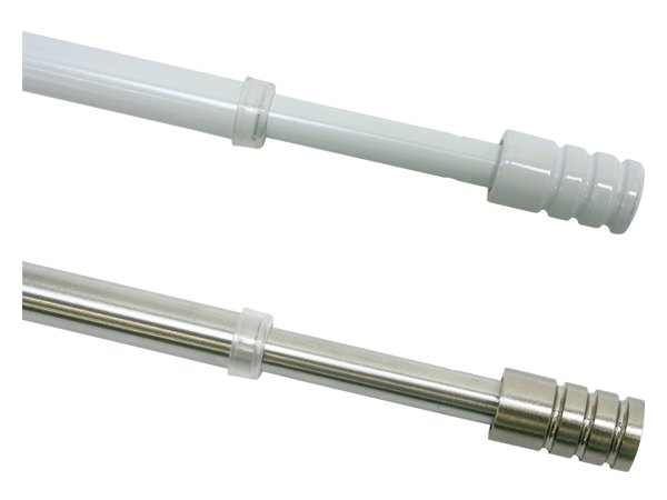 Vitragestange Zylinder Ø 10 mm in Weiß und Edelstahl-Optik