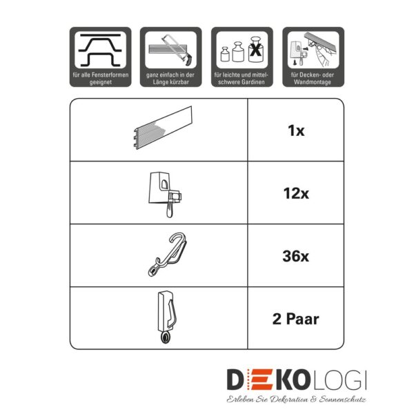 Vorhangschienen-Set Flexline – Weiß