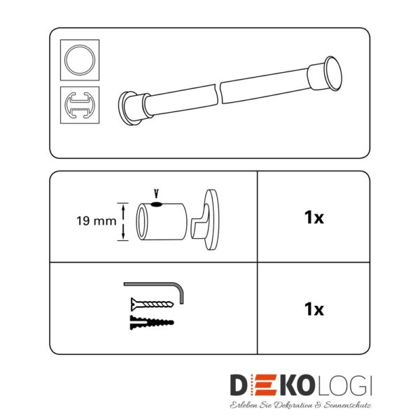 Wandlager Europa für Ø 19 mm – Silber-Satin