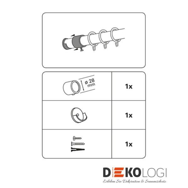 Wandlager Korfu für Ø 28 mm – Weiß