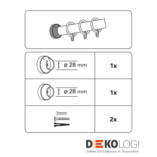 Wandlager Lugano für Ø 28 mm – Natur