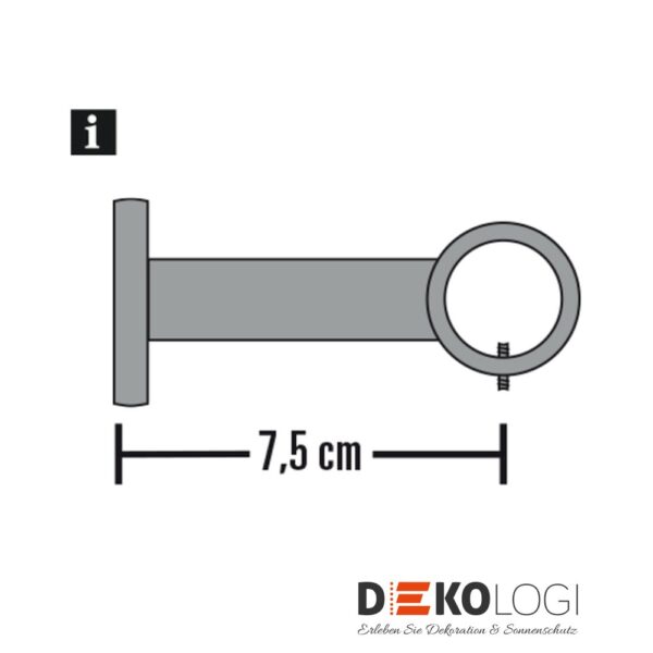 Wandträger Denver geschlossen für Ø 25 mm – Schwarz