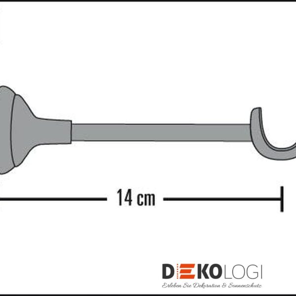 Wandträger Europa offen für Ø 19 mm – Silber-Satin