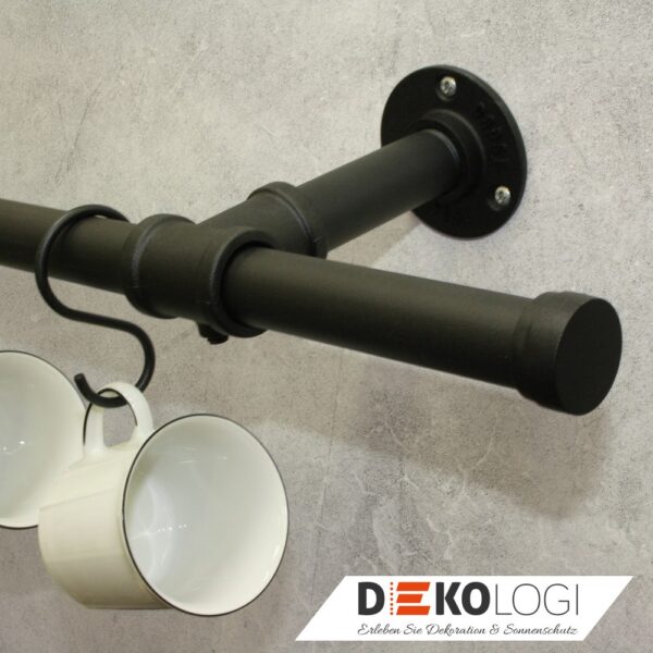 Wandträger Industrial Home für Ø 25 mm – Schwarz