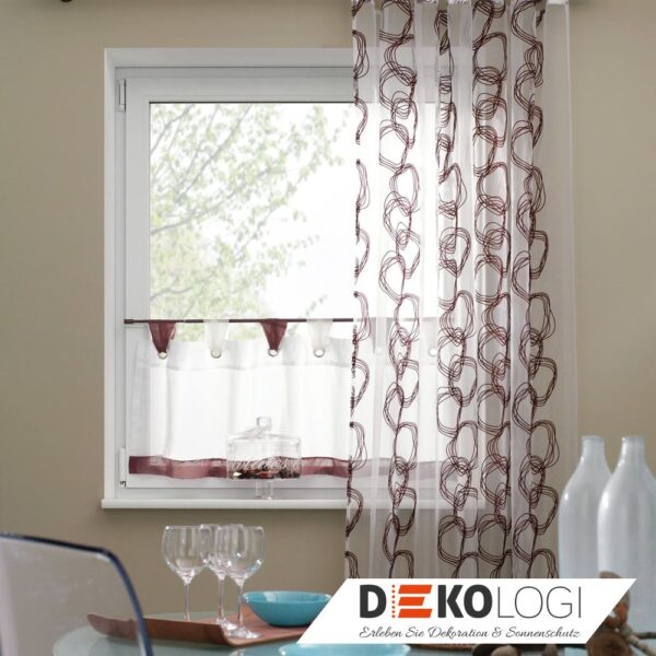 Gardinenstange Zylinder Bronze am Fenster