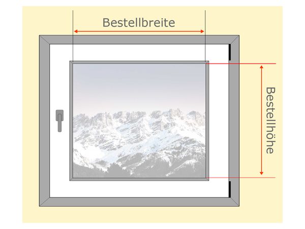 Maßskizze für das Glasleistenrollo nach Maß