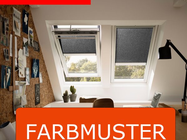 Velux Stoffmuster am Dachfenster vergleichen