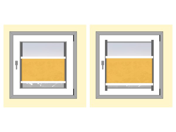 Nanorollo an der Glasleiste und am Fensterrahmen