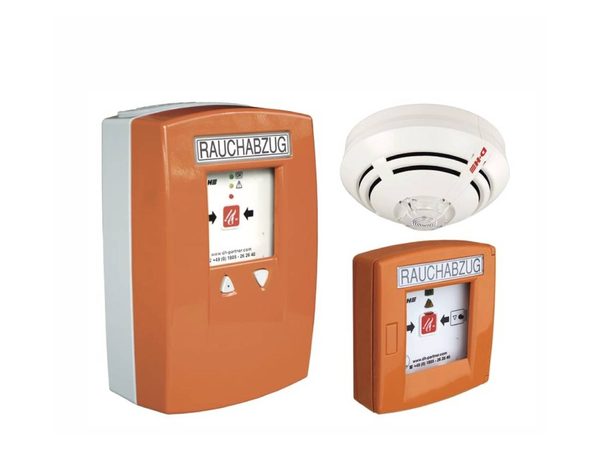 Roto RWA-Steuerungspaket SPA in Orange mit Zentrale, Taster und Brandmelder