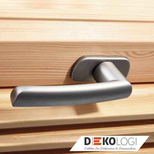 Roto Fenstergriff für Designo R6/R8 in Holz, Edelstahl-Optik