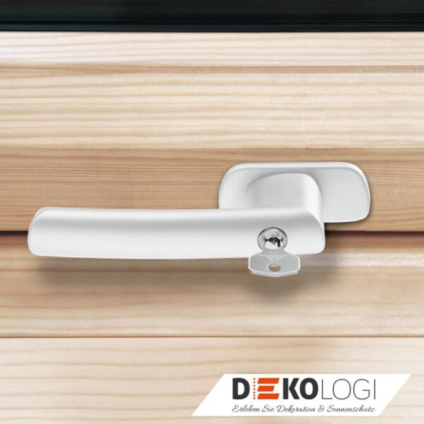 Abschließbarer Roto Fenstergriff für Designo R6/R8 in Holz, Weiß