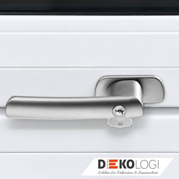 Abschließbarer Roto Fenstergriff für Designo R6/R8 in Kunststoff, Edelstahl-Optik