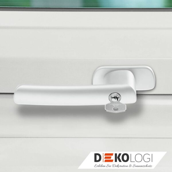 Abschließbarer Roto Fenstergriff für Designo R6/R8 in Kunststoff, Weiß