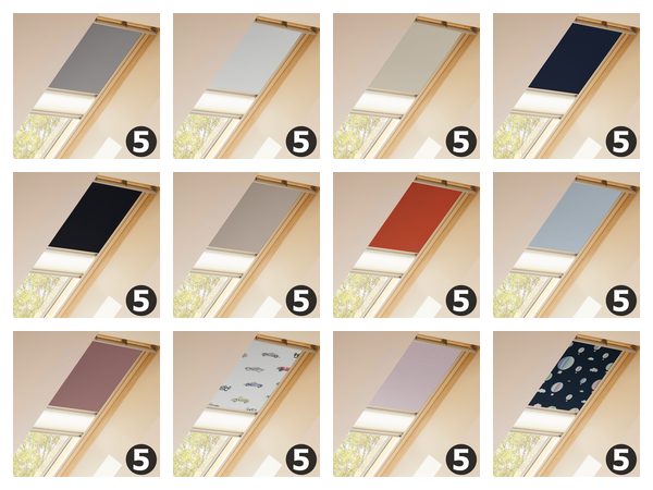 Farben des Verdunkelungsrollos im VELUX Vorteils-Set DFD