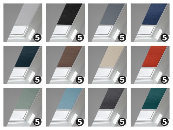 Verdunkelnde Stoffe des VELUX Elektro-Wabenplissees FMC