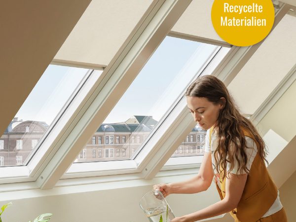 VELUX Nature Collection Rollos im Wohnraum unter dem Dach